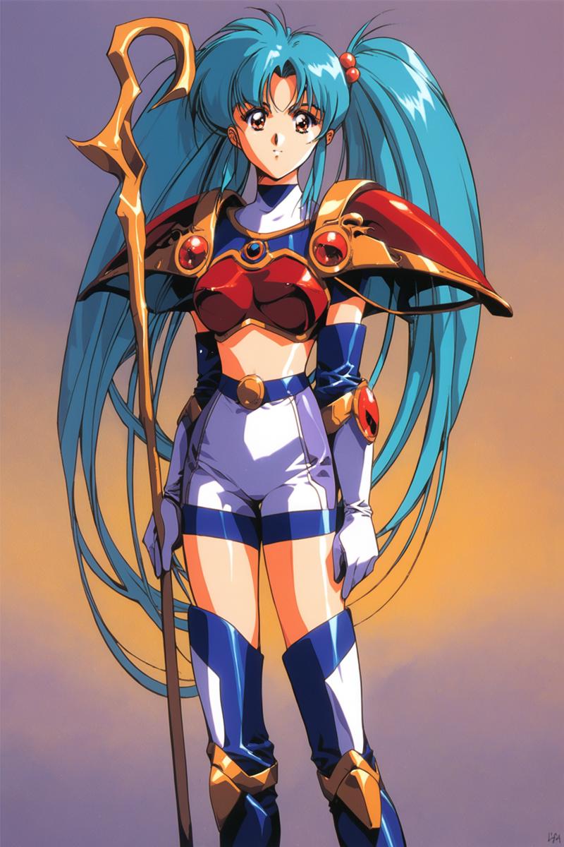 30634-3779518329-1girl,solo,gloves,twintails,elbow gloves,armor,long hair,holding,1990s (style),shoulder armor,hair ornament,retro artstyle,blue.png